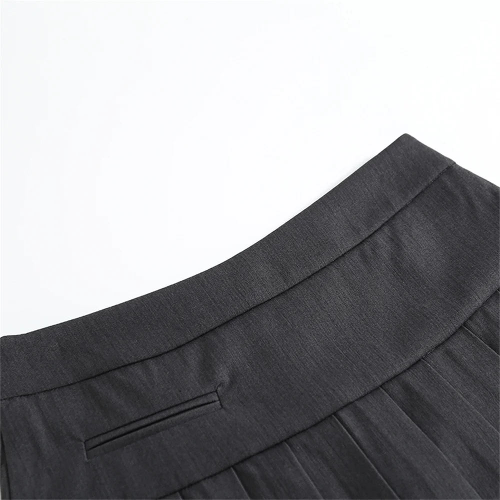 tweed skirt Summer new street style pattern pleated fake pocket high-waisted skirt women's sexy all-match anti-glare A-line skirt women nike tennis skirt