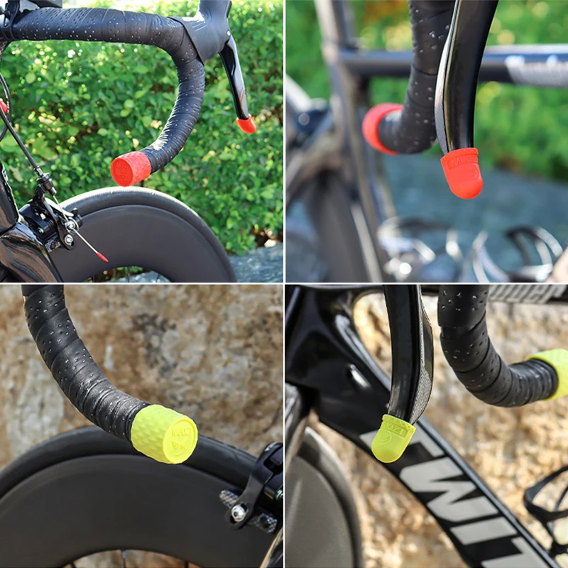Bicycle Accessories Bicycle Handlebar 1 Pair Bike Strap Ring Handlebar Tape Fixing Sleeve Silicone Waterproof Wear Resistant Handlebar End Fixed Accessories