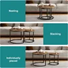 Nesting Coffee Table Set of 2, 23.6" Round Coffee Table Rustic Wood Top with Adjustable Non-Slip Feet, Industrial End Table 5