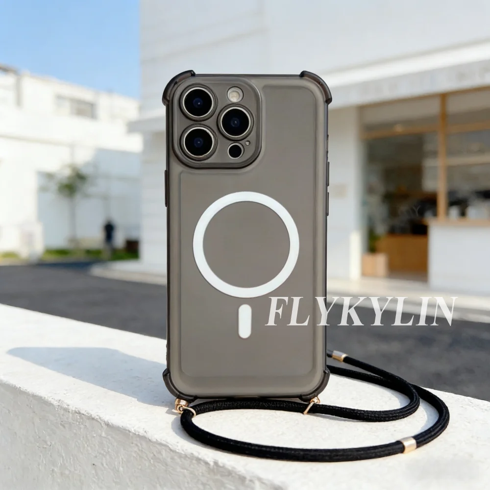 Enhanced Magnetic Rechargeable Matte Long Rope Phone Case