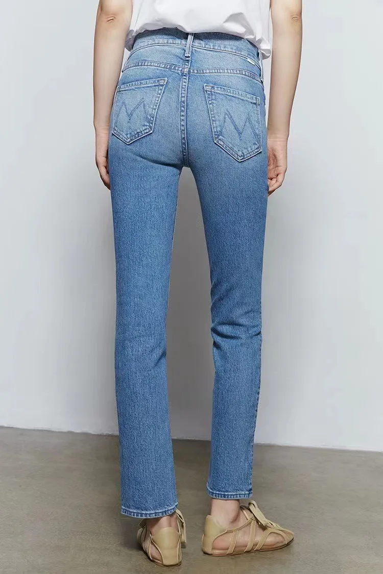 Women Stretch High Waist Denim Pants | Elastic Slim Fit Ankle-Length Blue Jeans | Streetwear Fashion MOZ126 Women Stretch High Waist Denim Pants | Elastic Slim Fit Ankle-Length Blue Jeans | Streetwear Fashion MOZ126