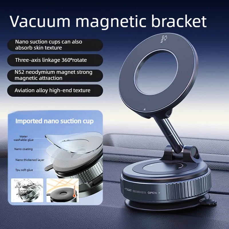 Ultra-Stable Magnetic Car Phone Mount with 360° Rotation - Sleek Minimalist Dashboard Stand