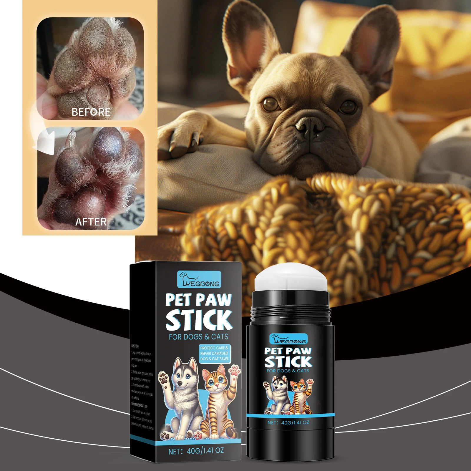 Pet Paw Balm Helps Soothe Protect Dry Cracked Noses Paws With Natural Dog Paw Oil Moisturizing Protectant Pet Care
