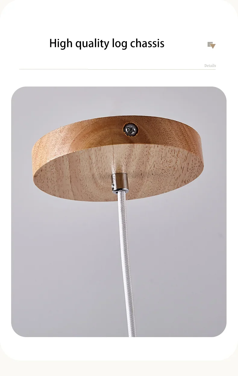 Wood Led Pendant Lamp Japanese Style Ceiling Light Bedside Chandelier