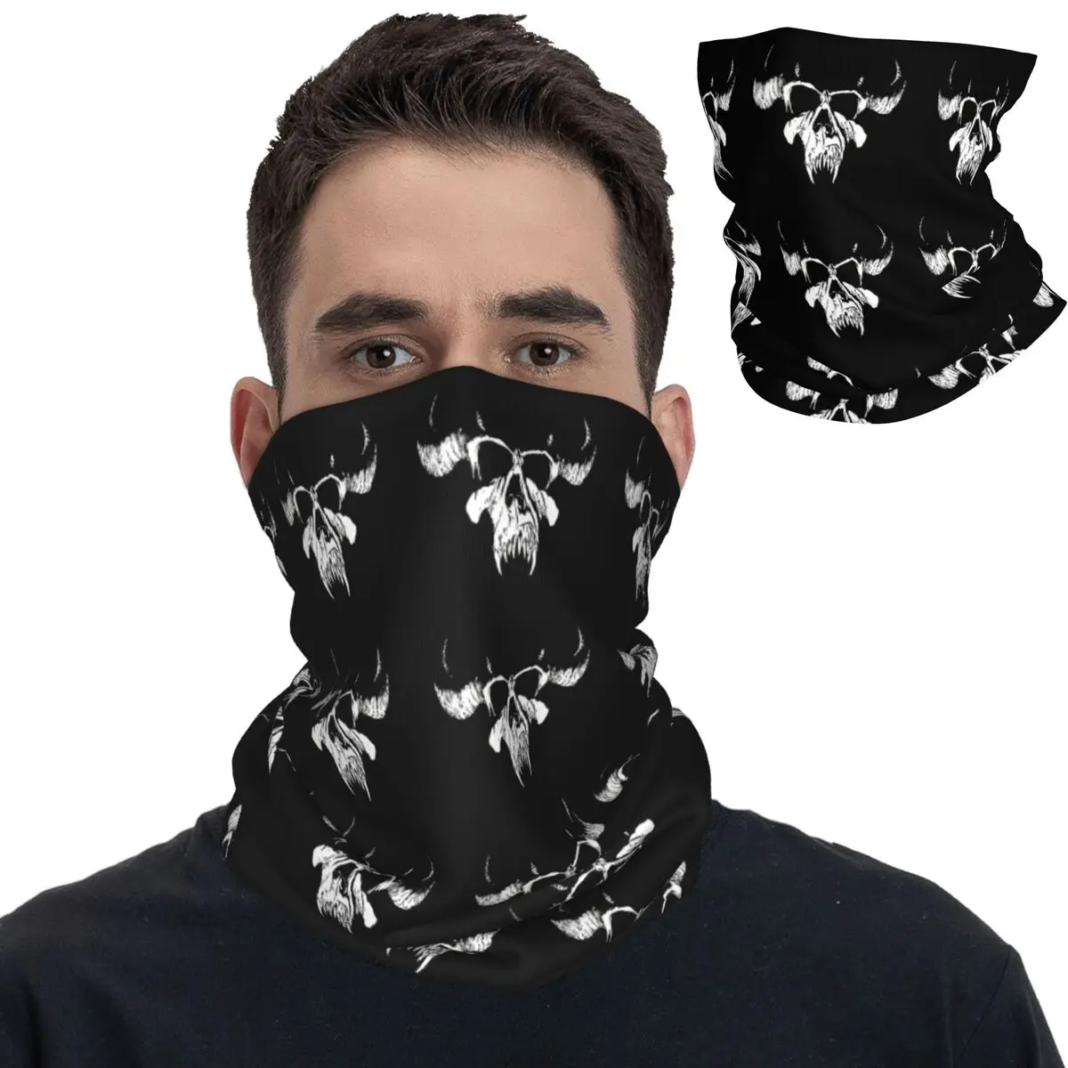 

Danzigs Skull Bandana Neck Gaiter Printed Punk Metal Band Wrap Scarf Multi-use Face Mask Outdoor Sports Unisex Adult Washable