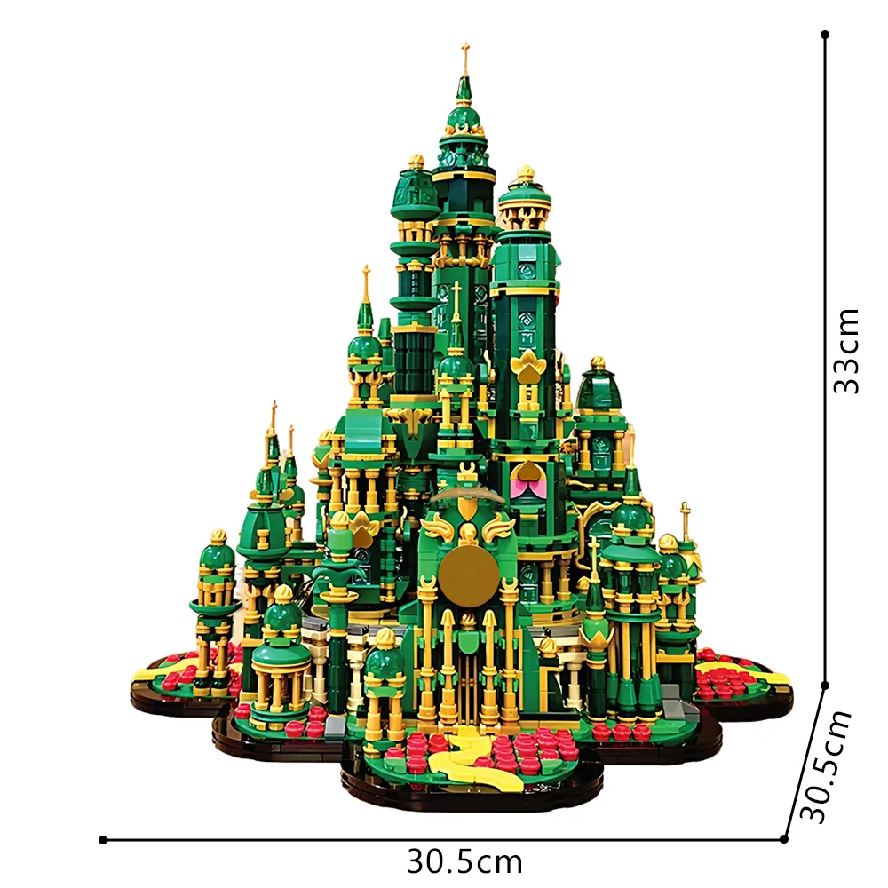 MOC Magische Hexe Smaragd Stadt Zauberer Palast Bausteine Fantasy Film Smaragd Schloss Ziegel Spielzeug Erwachsene Geschenk – Detail 6