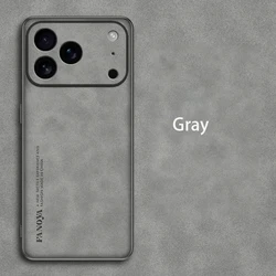 Luxury Sheepskin PU Leather Phone Case with Protective Stand Back Cover for iPhone 17 e (Gray)