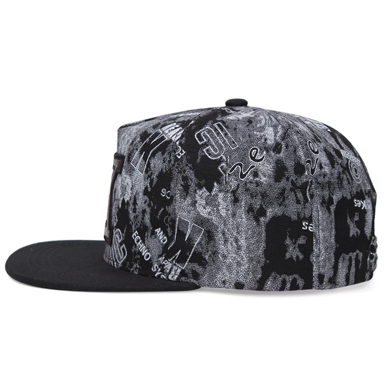 Baseball Caps New Fashion Flat Brim Men's Hip Hop Embroidery Trucker Cotton Adjustable Snapback