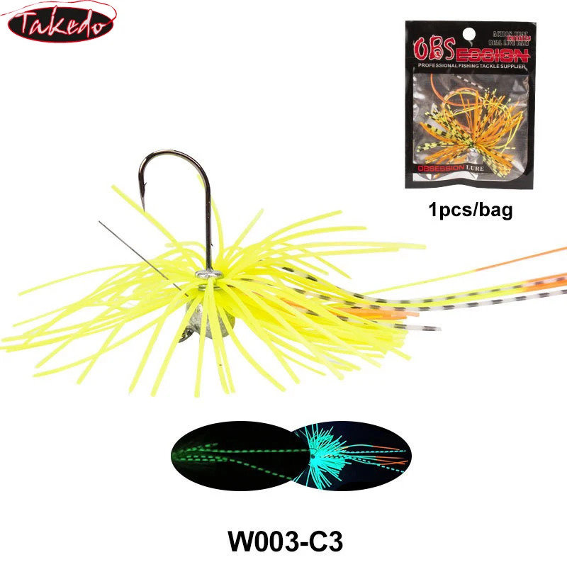 TAKEDO 3,5G - 11G Gummi Jig Angeln Köder Jig Kopf Haken BuzzBait UV Chatterbait Mit 4X Kurbel Haken für Bass Forelle Karpfen – Detail 8