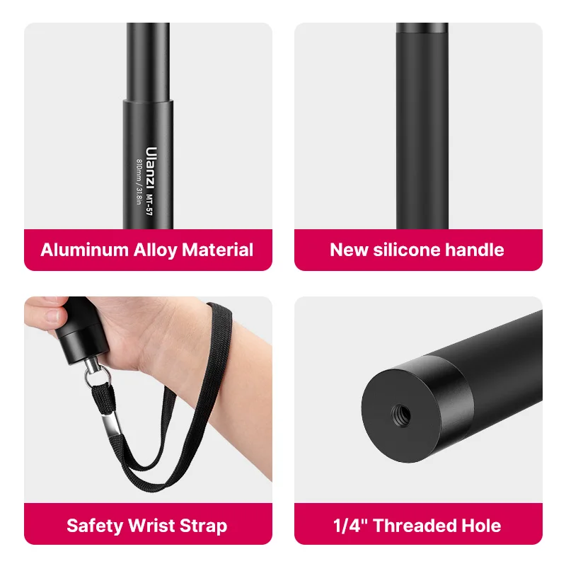 Sports Camera Selfie Stick Selfie Stick Tripod Cell Phone Selfie Stick Smartphone Selfie Stick Selfie Stick Phone Selfie Tripod Ulanzi MT-57 MT-58 Insta360 80/120CM Extendable Invisible Selfie Stick Pole Universal Rod For GoPro Insta360 X4 X3 X2 GO 2