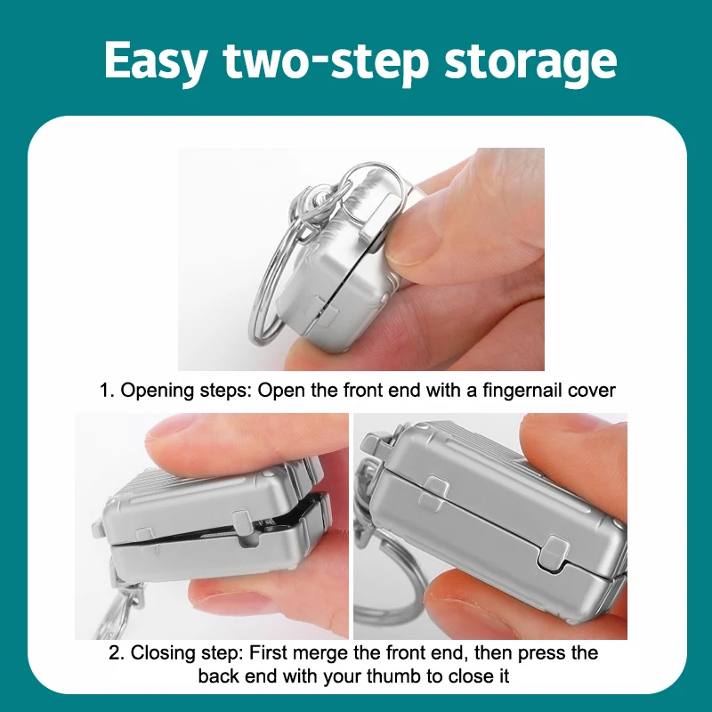 Luggage Keychain Foldable Nail Cutter Stainless Steel Nail Clippers Rotary Toenail Fingernail Manicure Trimmer