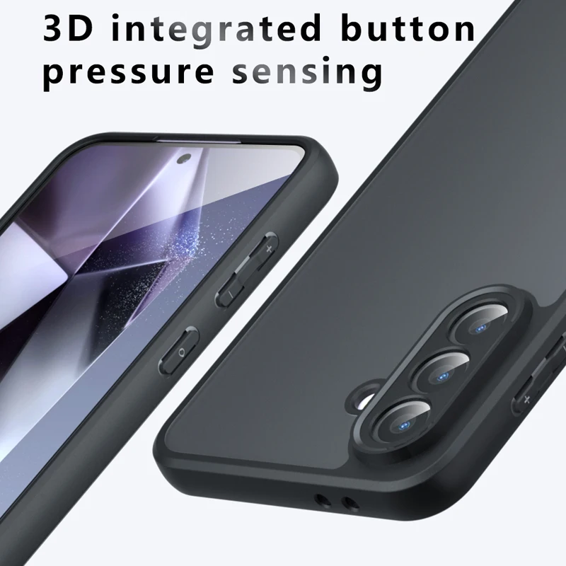Shockproof Frosted Matte Case with Anti-Fingerprint Transparent Cover