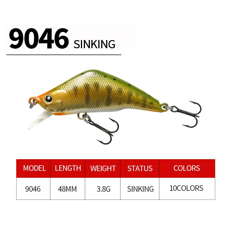 Micro Sinking Minnow Fishing Lures 3.8g 48mm Pesca Mini Artificial Hard  Bait Japanese Jerkbait Wobblers Swimbait for Trout Perch