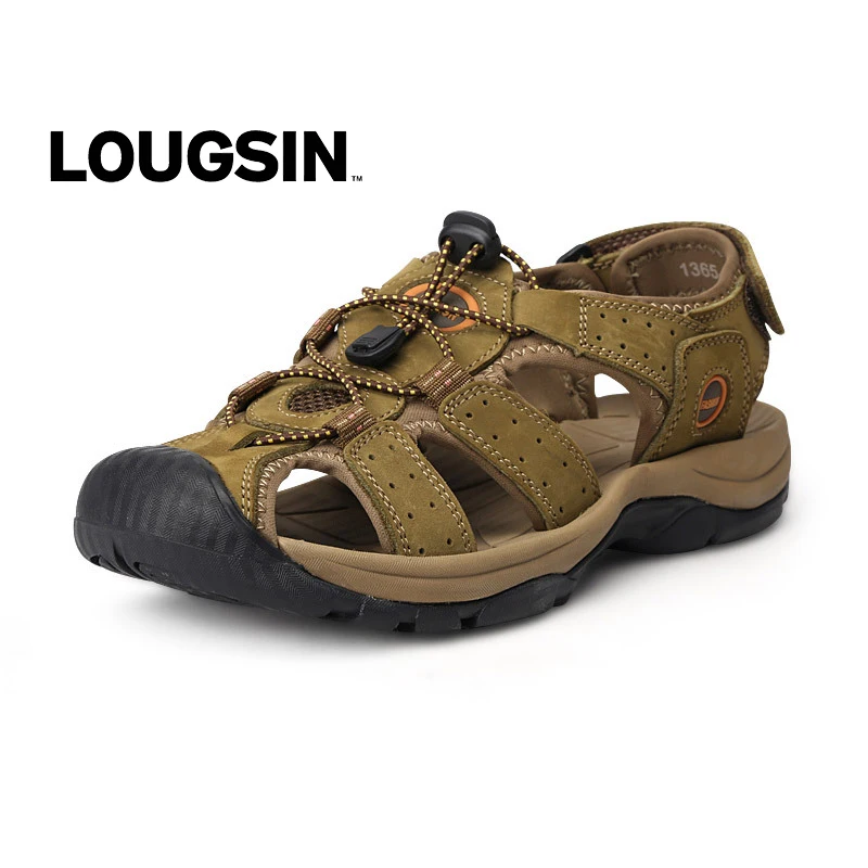 

Summer Men Casual Beach Outdoor Water Shoes Breathable Trekking Climbing Fishing Fashion Hiking Genuine Leather Leisure Sandals