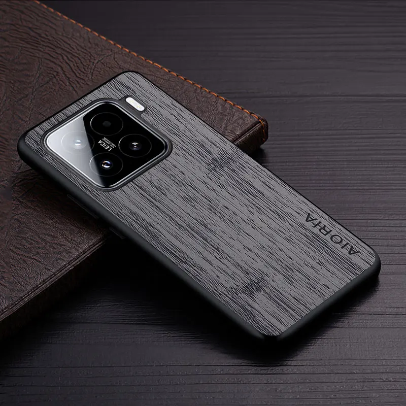 Luxury Bamboo Wood Pattern Leather Case Cover