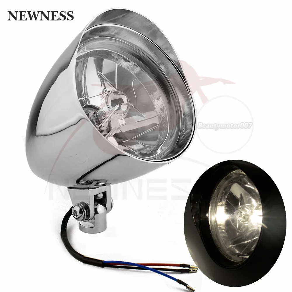 6“ Big H4 Halogen Hi/low Beam Metal headlight Motorcycle Bullet Tri Bar
