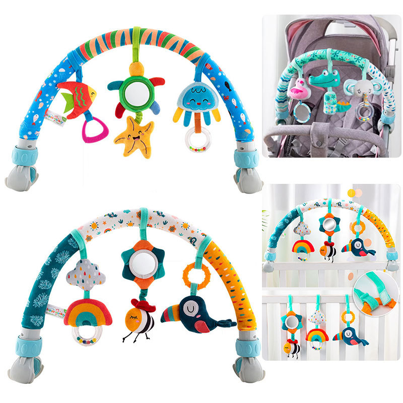 Baby Toys 0 6 Months Stroller Bell Toy Newborn Development Toys Sensory Adjustable for Bouncers Car Safe Seat Bed Hanging Toys