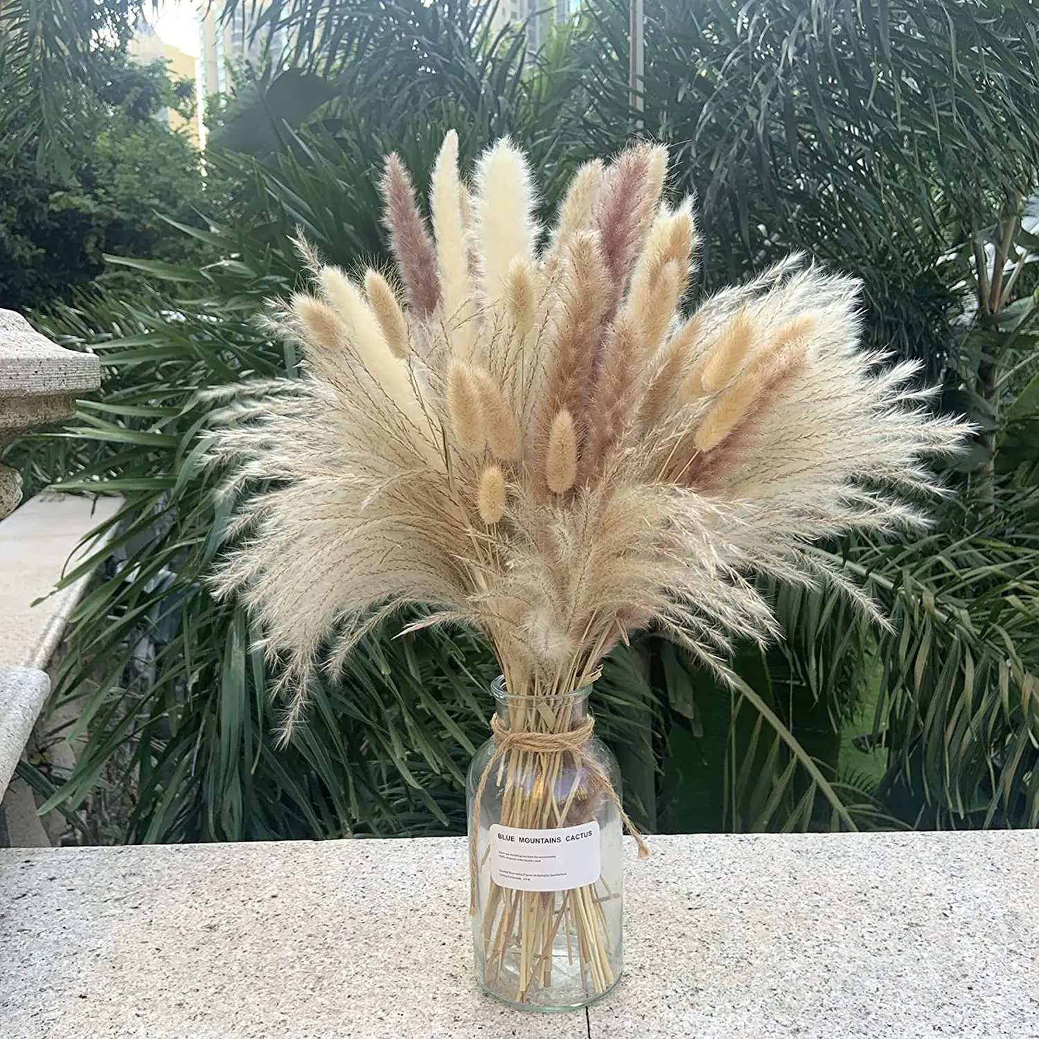 

Dry Pampas Grass 80pcs Natural Dried Pampas Grass - Fluffy Pompas Boho Home Style Decor Wedding Floral Arrangement Boho Decor