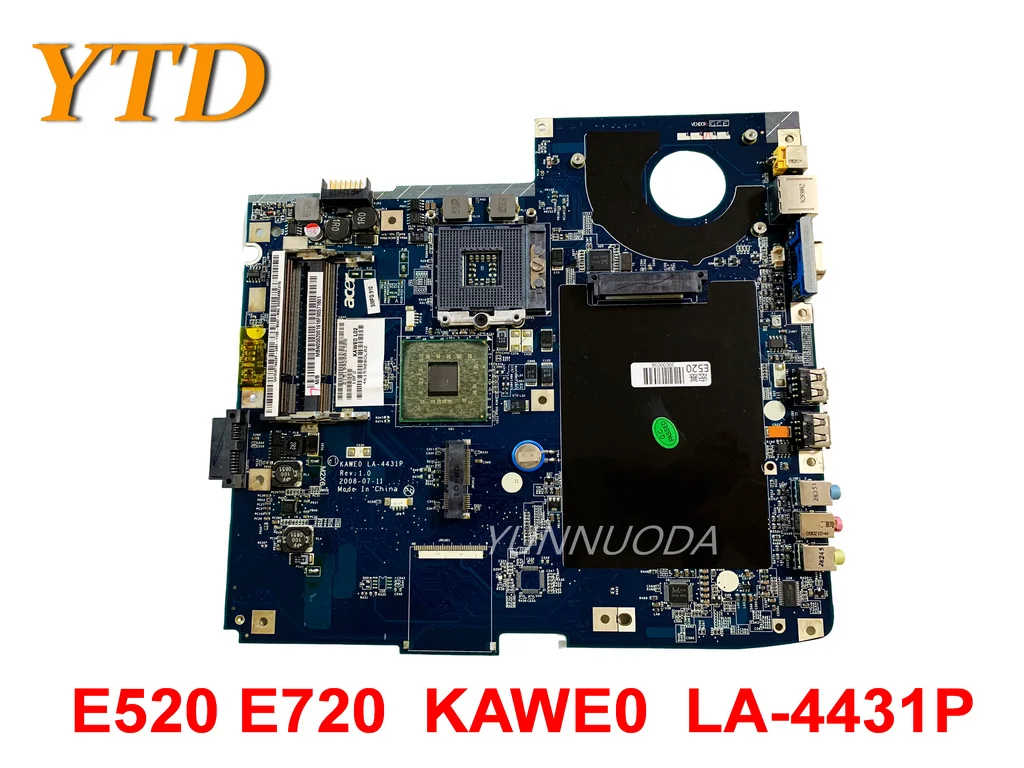 

Original For Acer eMachines E520 E720Laptop Motherboard KAWE0 LA-4431P MBN4002001 Tested Good Free Shipping