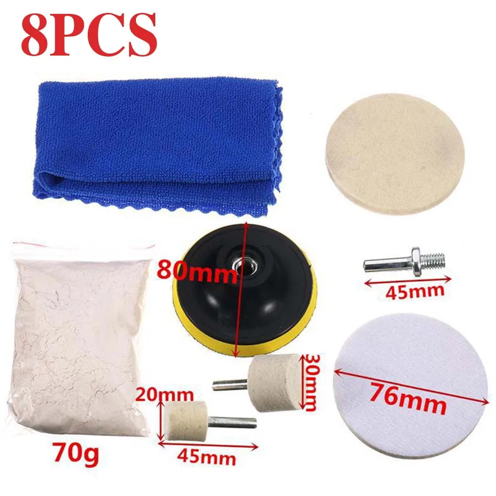 

8Pcs Cerium Oxide Glass Polishing Car Deep Remove Windscreen Rear Side Windshield Glass Cleaning Scratch Removal Remover Felt