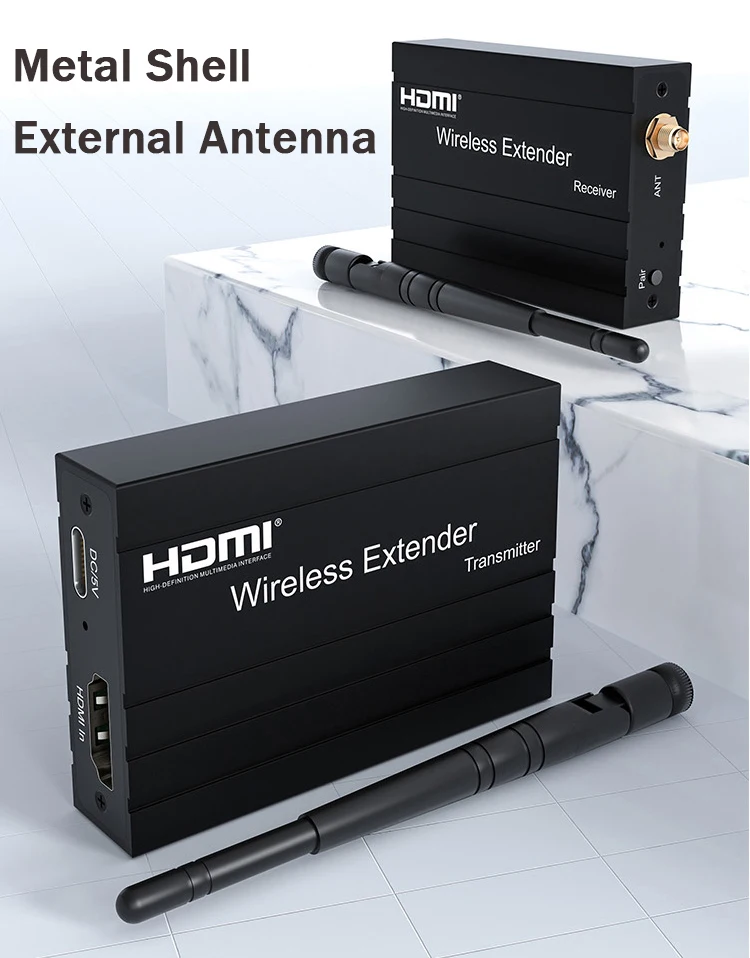200M 무선 HDMI 익스텐더 1080P 5GHz HDMI 비디오 송신기 및 수신기 익스텐더 화면 공유 PC Loptop 용 무선 디스플레이