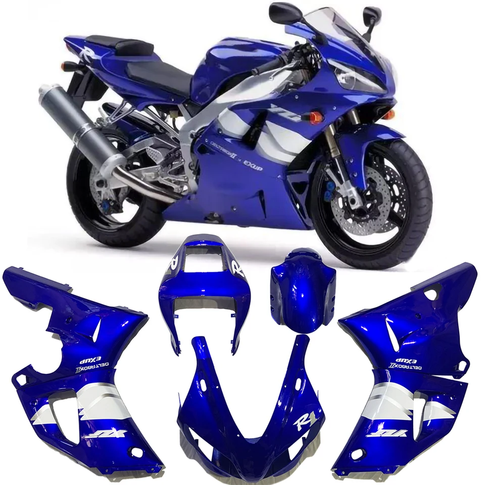 フェアリング YAMAHA YZF-R1 2000-2001フェアリングボディワークABSプラスチックキットプレーンブラック4C3 PA For Yamaha YZF-R1 2000-2001 Fairing パネルフェアリングカウル 用 ヤマハ YZFR1 00 01 YZF R1 2000 2001