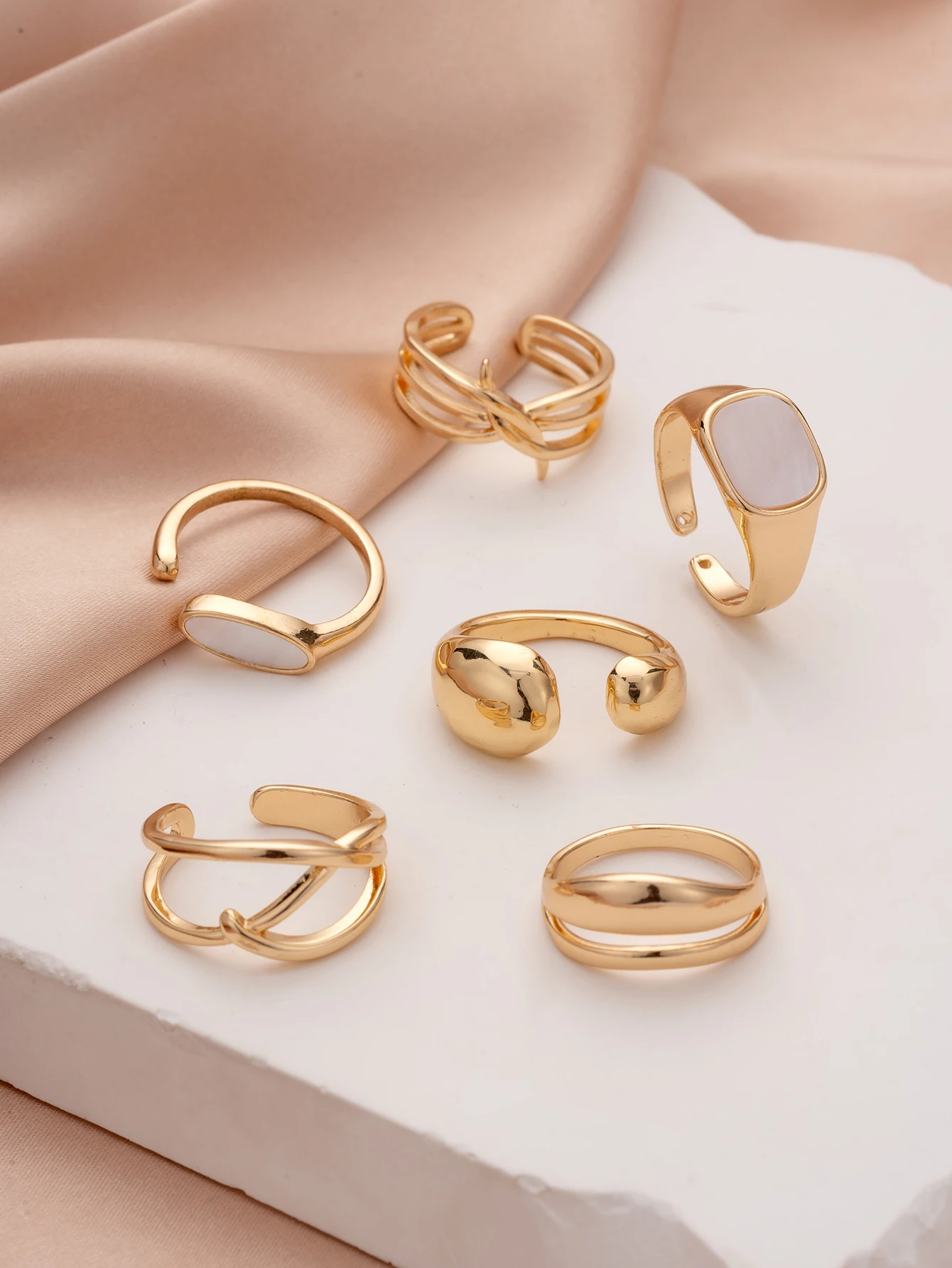 Rings Plated Ring Set Stackable for Women