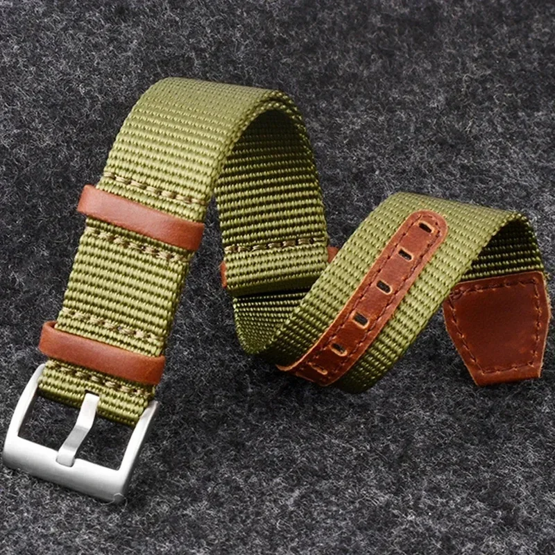 Zielony Czarny Szary 20mm 22mm Nylonowy Skórzany Pasek do Zegarka Damski Męski Sportowy Miękki Bransoletka do Hamilton Khaki Field