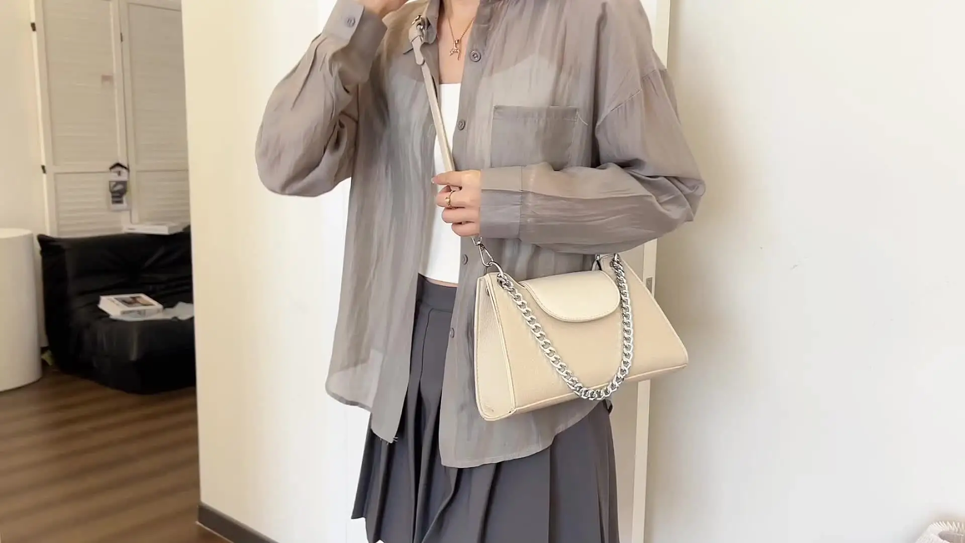 Женская наплечная сумка из искусственной кожи маленькая сумочка через плечо