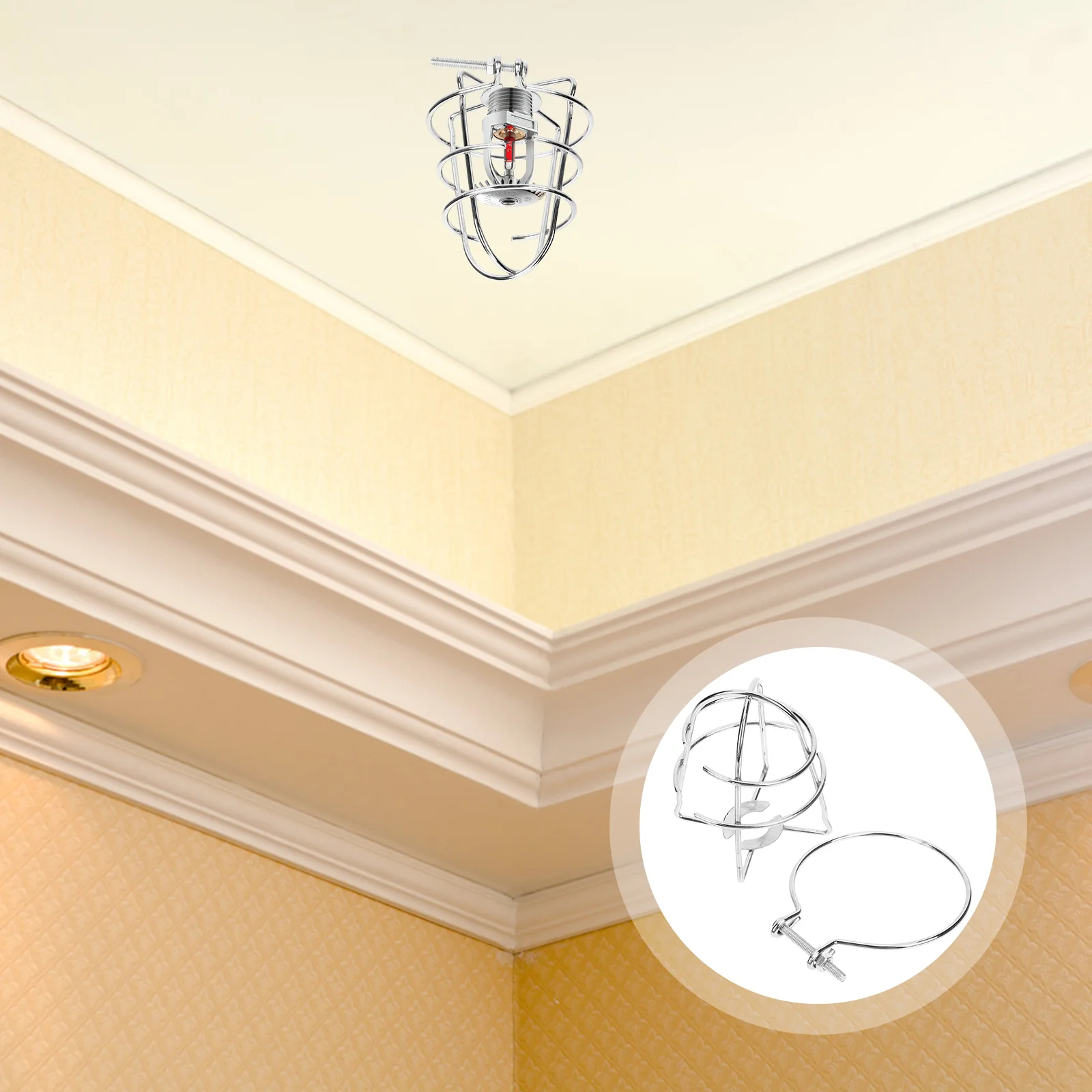 

Fire Sprinkler Head Guard Cover Fire Head Cage Protecting Flush Mount Side Wall Drywall Pendent Head Recessed