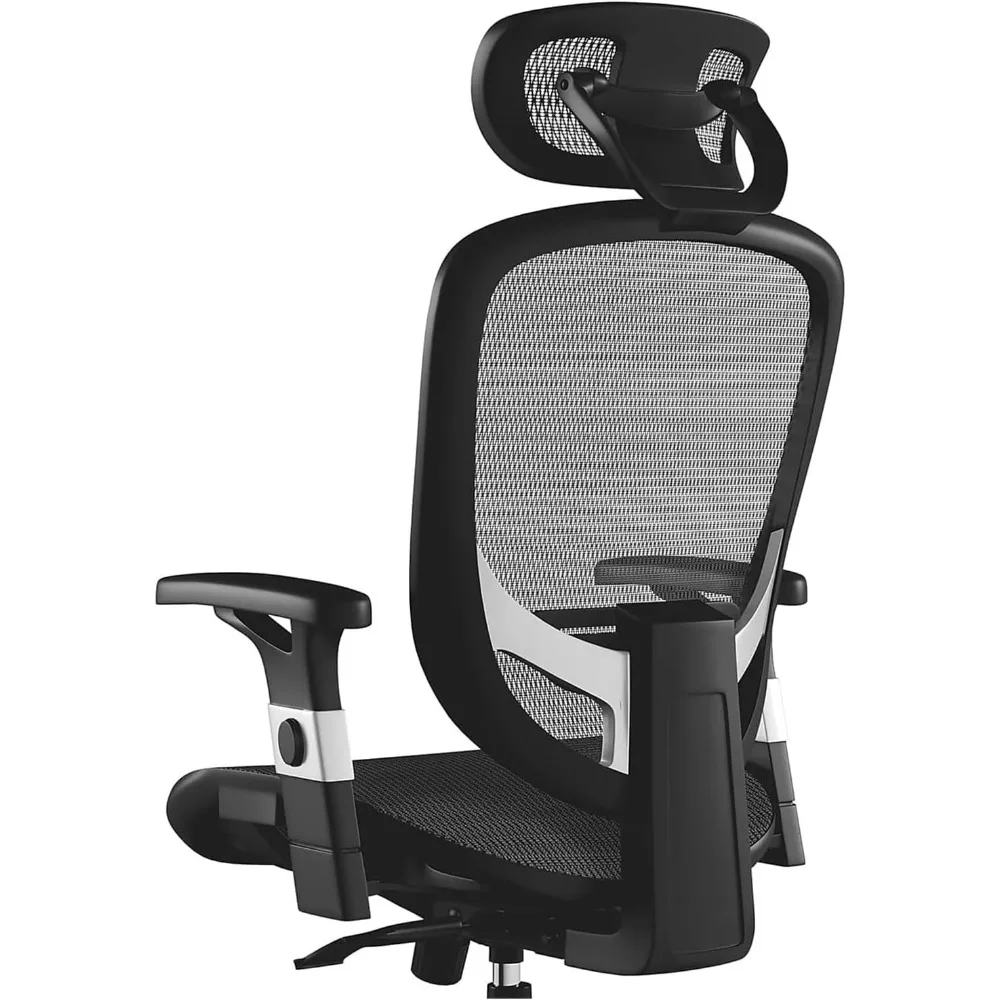 Hyken Chair: Ergonomic Mesh Swivel Task Chair. Adjustable Black Office Chair with Breathable Mesh and Good Lumbar 5