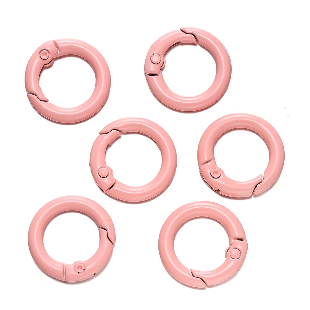 Colorful O Ring Spring Clasp Carabiner Keychain Clips - Pack of 5