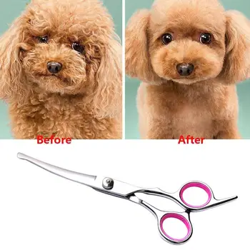Tijeras profesionales de peluquería para s, tijeras de aseo curvadas de acero inoxidable para s y mascotas