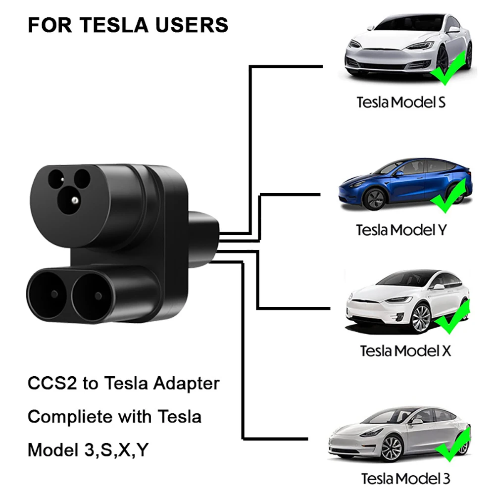 Tesla CCS Combo 2 adapter rev2 3D model 3D printable