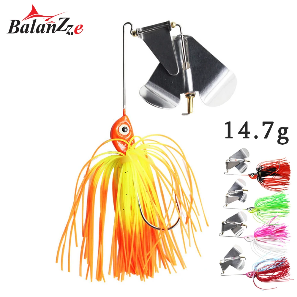 

Balanzze Fishing Lure Spinner Chatterbait 14.7g Weedless Buzzbait Wobbler Rubber Skirt For Bass Pike Walleye Carp Fishing Tackle