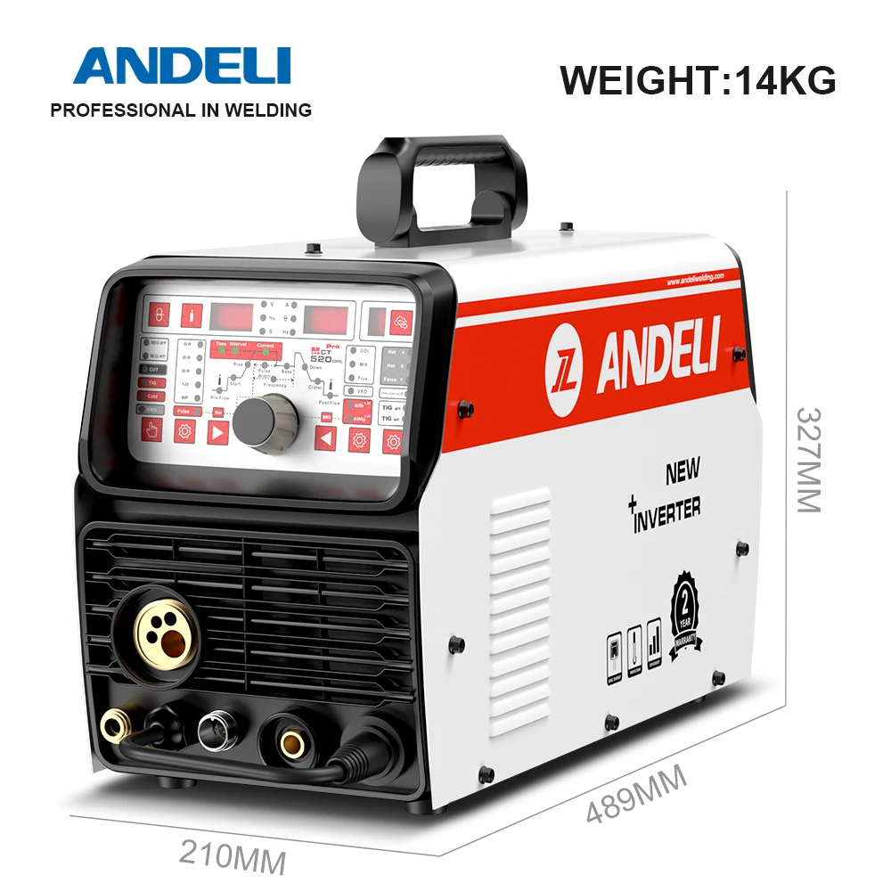 ANDELI 220V MIG Welder MIG/TIG/MMA/CUT/COLD Welding Inverter Semi-automatic Welding Machine Aluminum Welders Gas Gasless 2