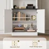 Bookcase with Doors, 71 inch Tall Bookshelf with Storage Cabinet, Floor Standing Wood Bookcase with Adjustable Shelves, 6