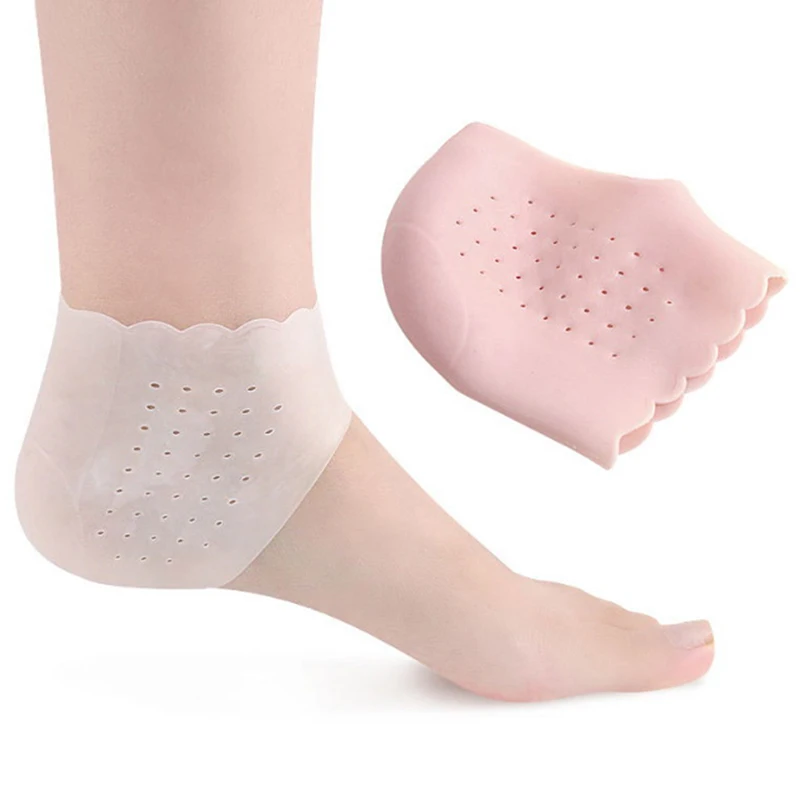 1 Pair Soft Silicone Foot Chapped Care Tool Moisturizing Gel Heel Socks Cracked Skin Foot Heel Protective Cover