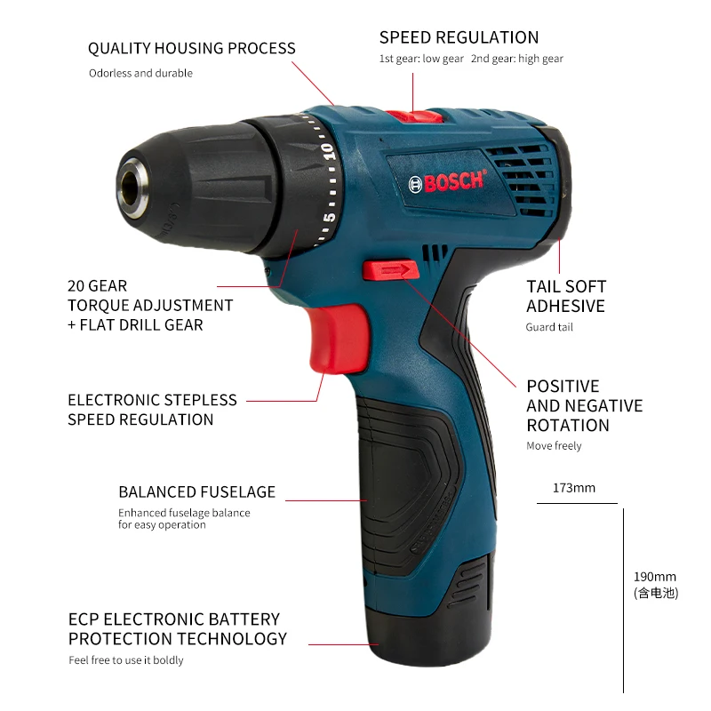 Bosch GSR120-LI  Professional Electric Drill Cordless Electric Hand Drill Multi-Functio n Home DIY Screwdriver Power Tools 5