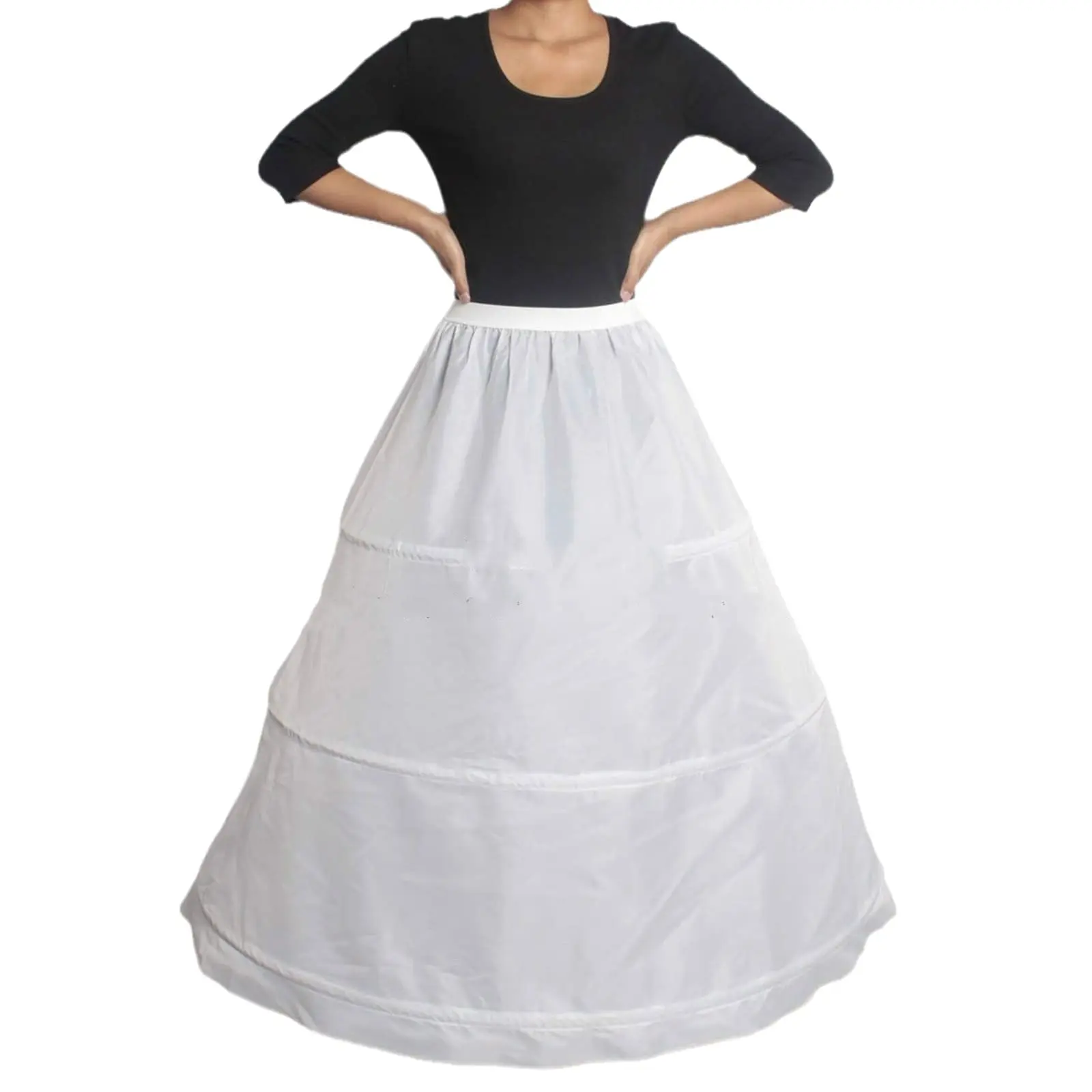 

Women's Crinoline Petticoat White Hoop Skirt Floor Length Ball Gown Slips Underskirt for Wedding Bridal Dress
