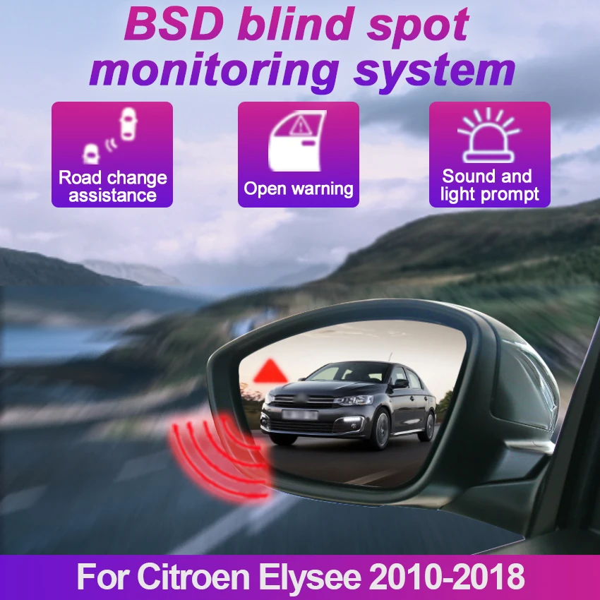 

Car BSD BSM BSA Blind Area Spot Warning Drive Mirror Rear Radar Microwave Detection System For Citroen Elysee 2010-2018