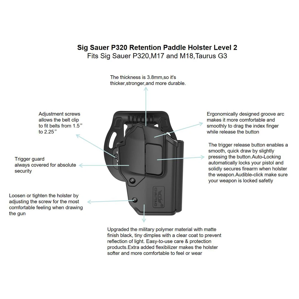 Sig Sauer P320 Holster  M18 M17 P320 x5 OWB Holster Sig Sauer P320 RX Index Finger Released Holster Right  Adjustable Cant 6