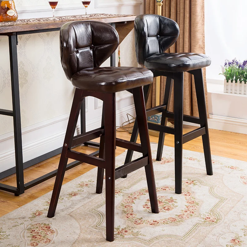

Wooden Accent Chair Kitchen Hairdressing Reception Desks Luxury Nordic Modern Counter Chairs Aesthetic Cadeira Bar Furniture