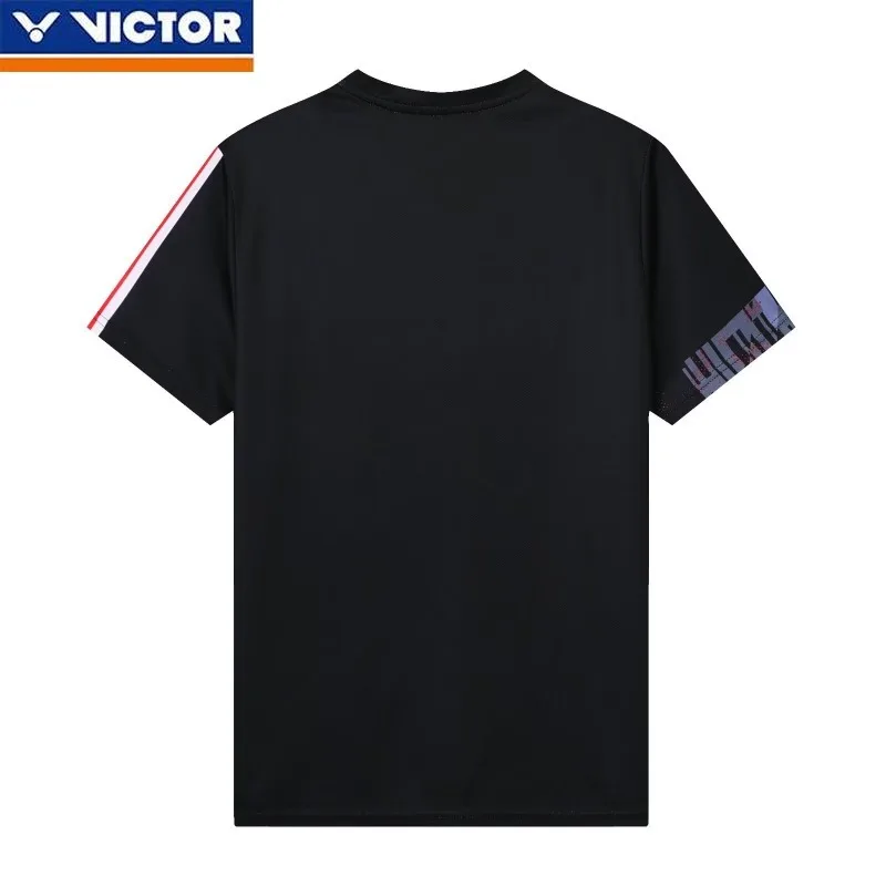 Victor New Men's and Women's Same Badminton Clothing Fashionable Versatile Color Matching Short-sleeved T-shirt