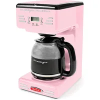 Retro 12-Cup Programmable Coffee Maker With LED Display, Automatic Shut-Off & Keep Warm, Pause-And-Serve Function, Pink 1
