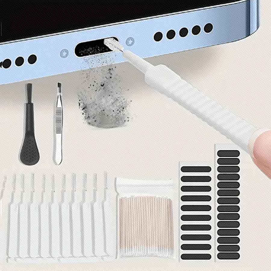 86Pcs/1Set Universal Mobile Phone Cleaning Brush Speaker Port Dust Mesh Dust Removal Cleaner Tool Kit for iPhone Samsung Xiaomi phone cleaning kit