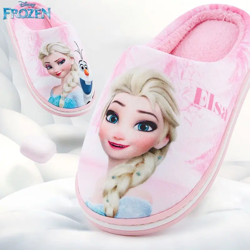 hoeveelheid verkoop faillissement Alice Disney Frozen Elsa Princess Shoes Children's Cotton Slippers Girls Cute  Lightweight Cartoon Winter Warm Home Cotton Slippers - AliExpress