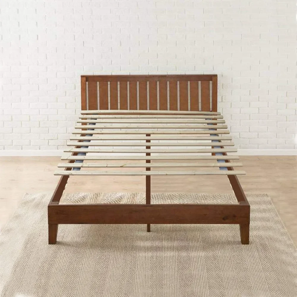 0.68 inch horizontal wooden double layered bed board, enhanced mattress support, queen size (60.5 "), beige 3