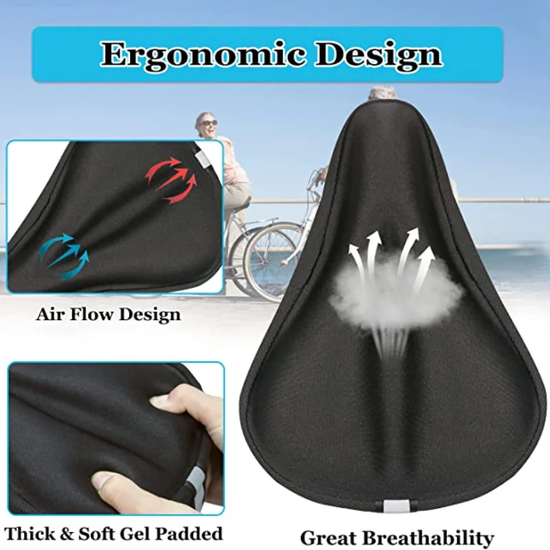 Bicycle Saddle Cover Bicycle Seat Cover Bicycle Seat Cushion Bike Riding Cushion 3D Silicone Gel Pad Soft Thick Cycling Seat for Mountain Bike