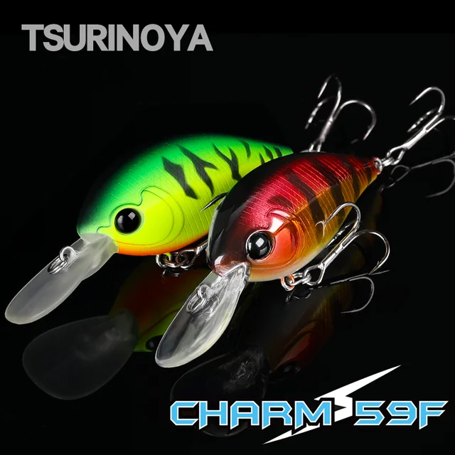 TSURINOYA 59F Floating Crankbait CHARM 59mm 13g Deep Dive Vibration Plug  Round Bill Crank Fishing Lure Bass Pike Plastics Baits - AliExpress